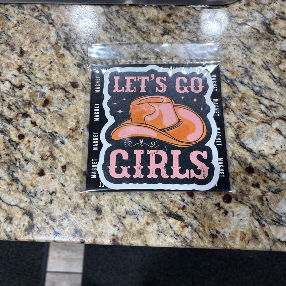 Let's Go Girls Magnet with Orange Hat